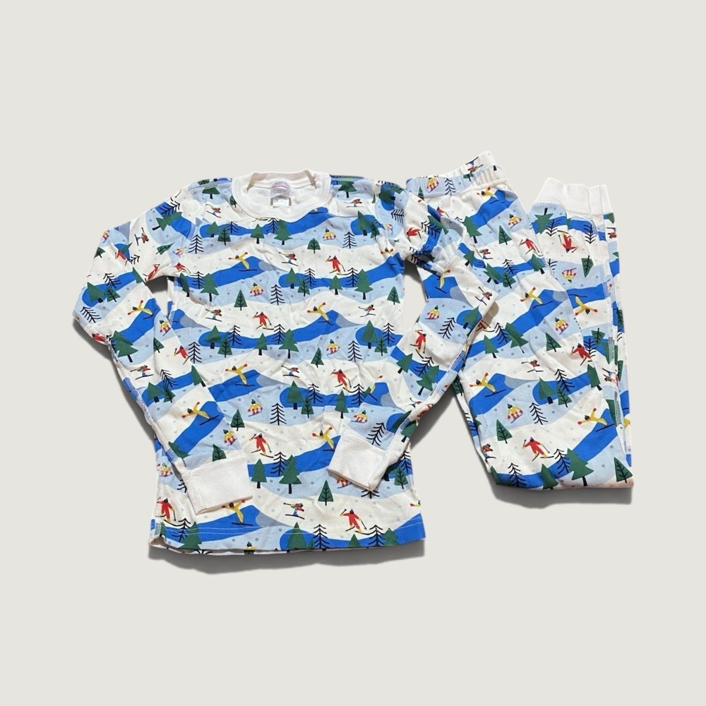 Hanna Andersson Pajamas Kids Holiday Blue Ski Christmas Family Matching US 14